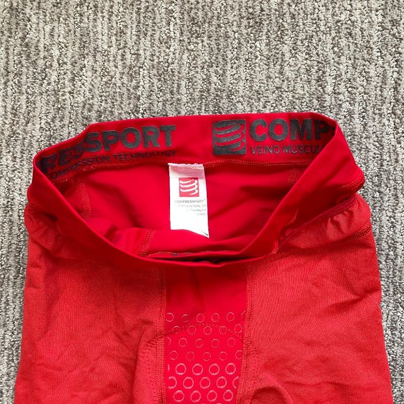 Men's XS Compressport Ironman Triathlon Padded Compression Shorts Red - Picture 2 of 4